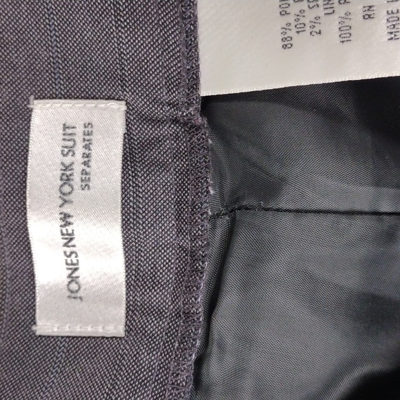 Jones New York Suit Separates Black Pinstripe Flat Front High Rise Trouser Pant - Picture 5 of 13